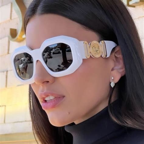 versace collection white|Versace white sunglasses for women.